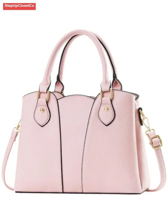 Vegan Leather Crossbody Satchel Purse for Women Top-handle Tote with Zipper