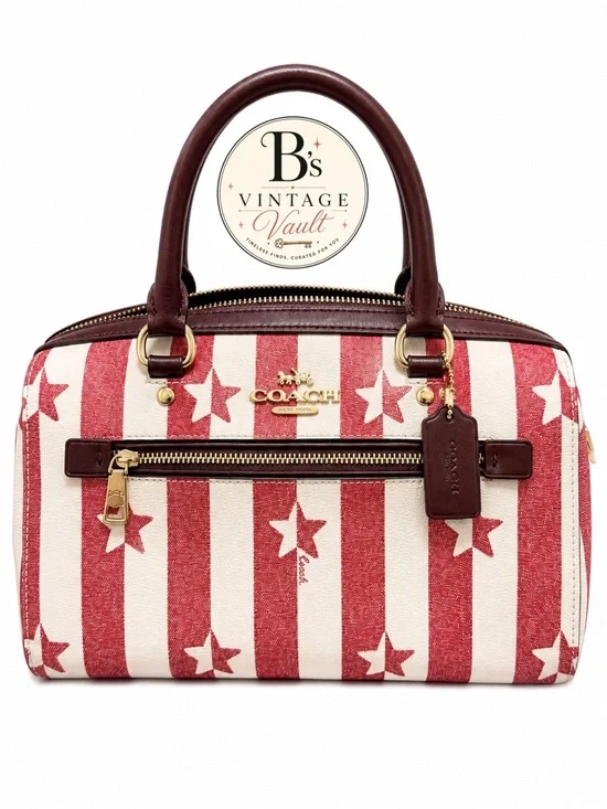 COACH Rowan American Star Print Satchel Bag