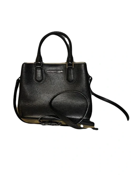 Michael Kors Camille Small Black Pebbled Leather Satchel