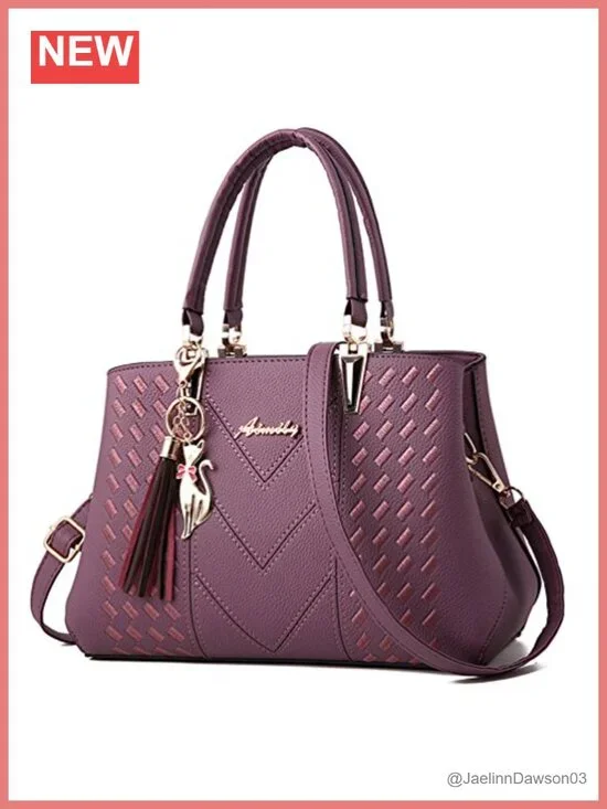 PU Leather Tote Satchel Handbag with Adjustable Shoulder Strap Work