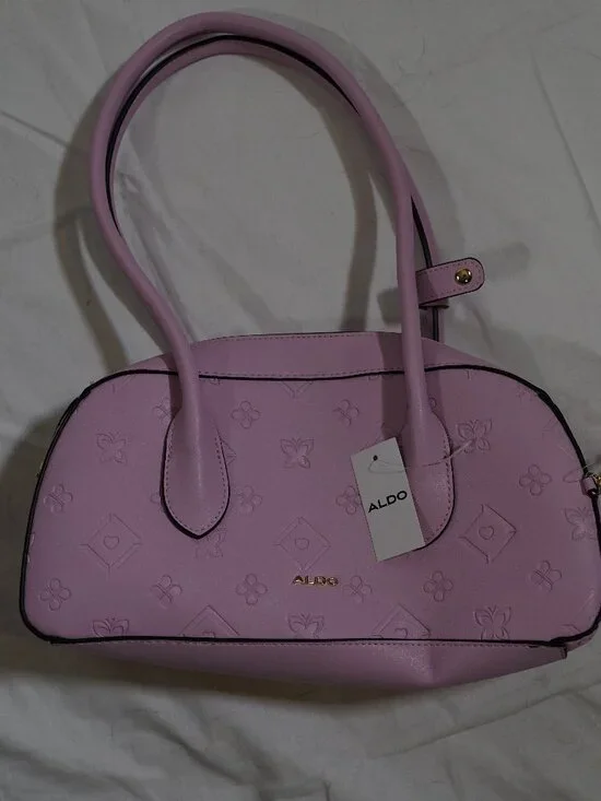 NWT ALDO Pink/Lilac Satchel Handbag Gold Chain Charm Y2K Coquette