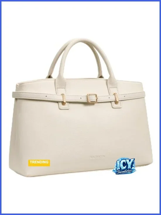 Soft Structured Satchel Bag Women Work Tote Handbag Faux Leather Removable Strap