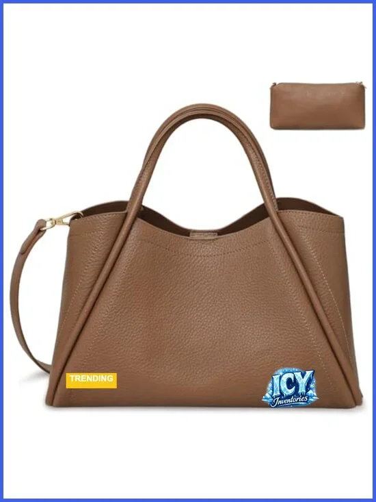 Faux Leather Satchel Crossbody Bag with Adjustable Strap for Women Tablet Purse