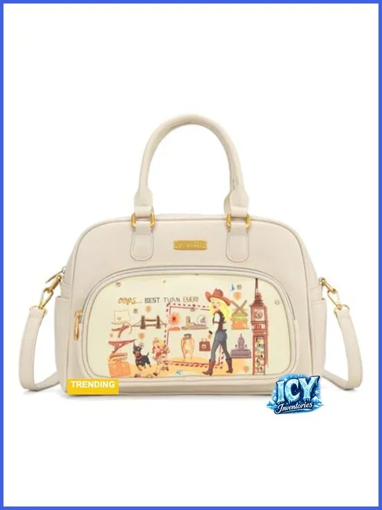 Venetti Medium Satchel Bag for Women with 5 Pockets & Adjustable Crossbody