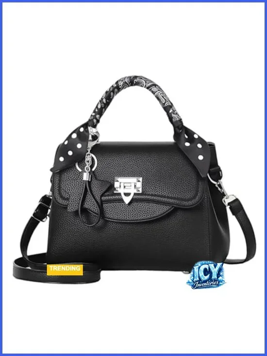 Womens PU Leather Satchel Handbag with Adjustable Crossbody Strap