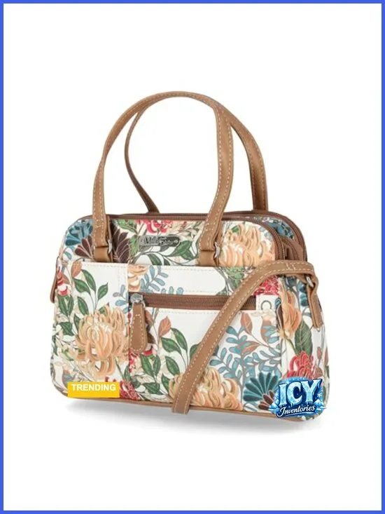 Vegan Leather Satchel Tote Crossbody Handbag with Adjustable Strap