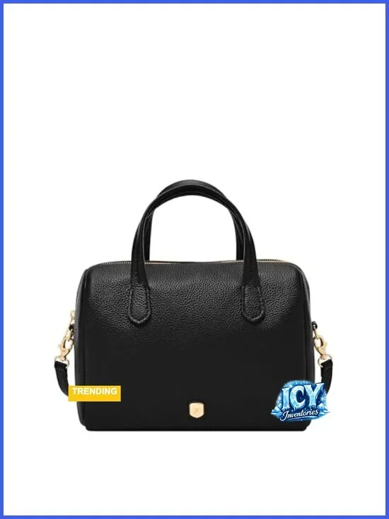 Genuine Leather Satchel Handbag with Crossbody Strap - Women's Classic Purse