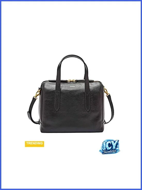 Genuine Leather Satchel Purse Handbag with Crossbody Strap