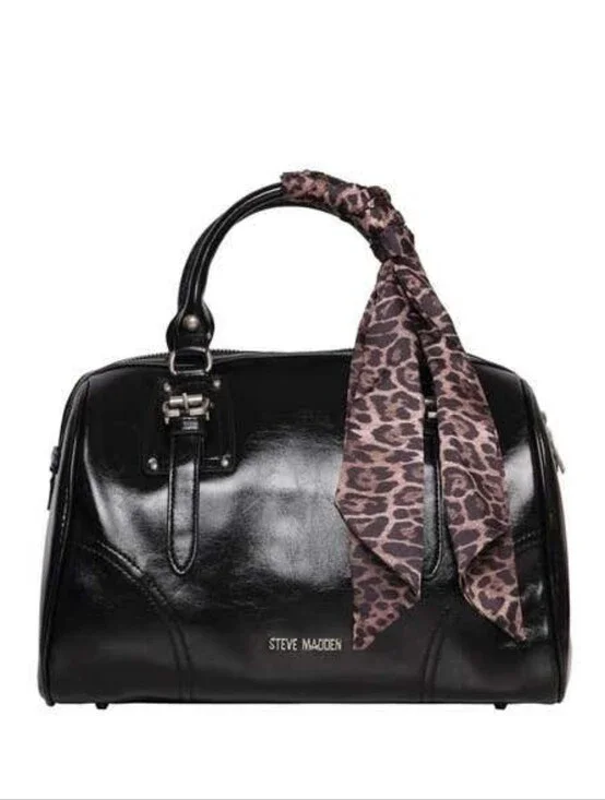 Steve Madden Satchel Handbag with Leopard Scarf