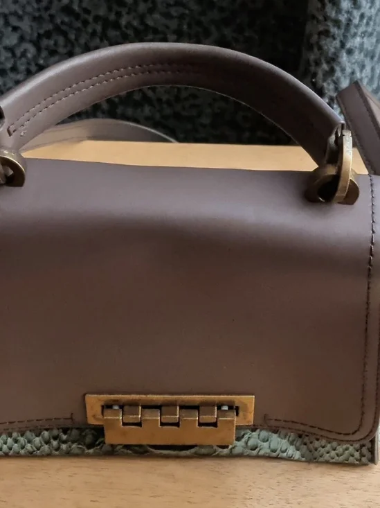 Structured Brown Leather Top-Handle Satchel with Gold Hardware