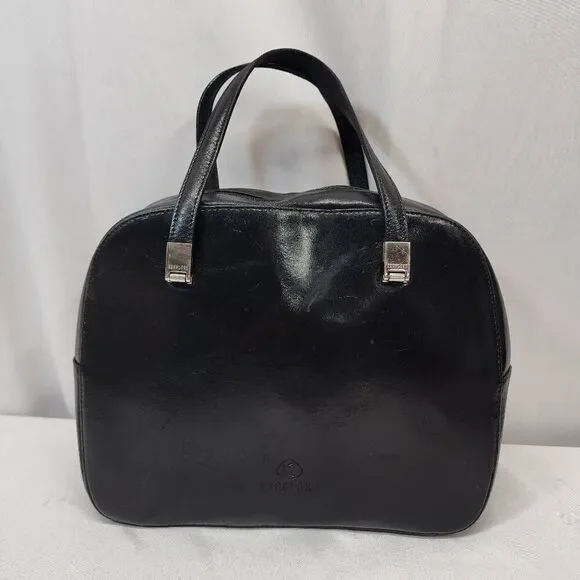 KessLord Black Calfskin Double-Handle Handbag