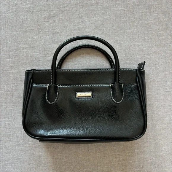 Rosetti vegan leather retro handbag black purse.