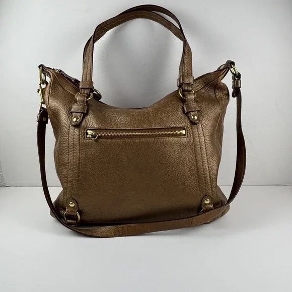 Coach Alexandra Convertible Shoulder‎ Bag Bronze Metallic Leather Boho F17566