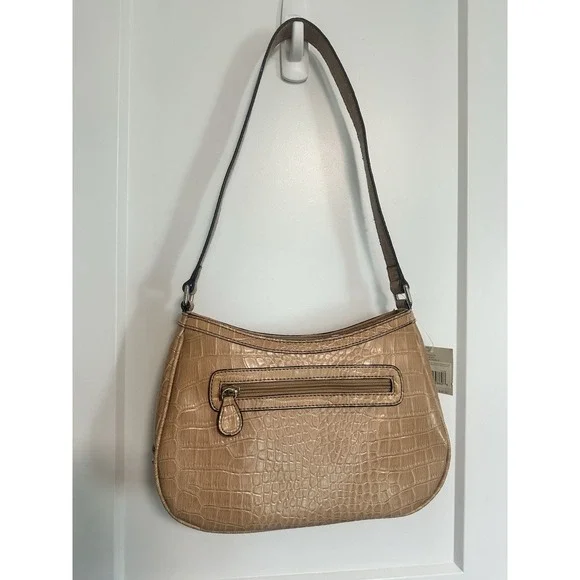 Vintage Liz Claiborne‎ Beige/Brown  Shoulder Faux Leather Bag Purse