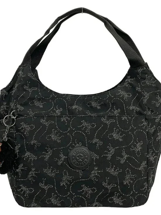 Kipling Black White Nylon Shoulder Bag