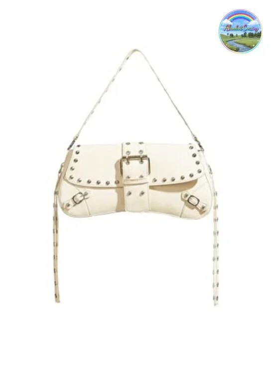 Verdusa Y2K Punk Studded Faux Leather Shoulder Bag Hobo Purse Goth Emo Alt