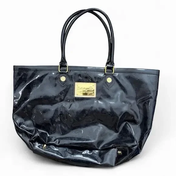 Betseyville by Betsey Johnson Patent Leather Floral Retro Large Rose Tote Bag￼