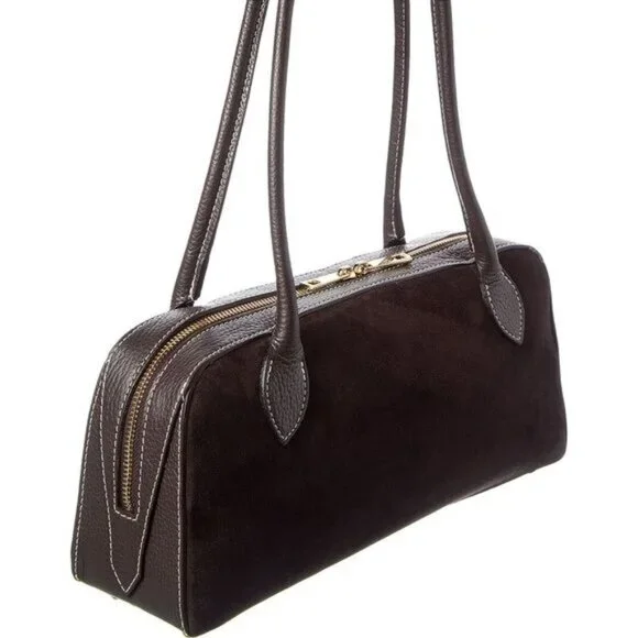 NEW ✅ Persaman New York Hazel Suede Shoulder Bag BROWN ⭐ NEW