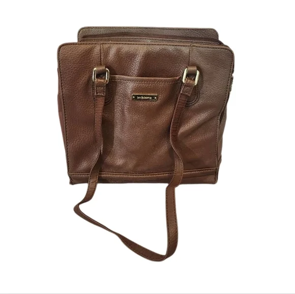 Vintage 90s Liz Claiborne‎ Brown Leather Shoulder Bag