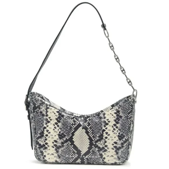 Marc Jacobs Snakeskin Embossed Leather Baguette Shoulder Bag NWT