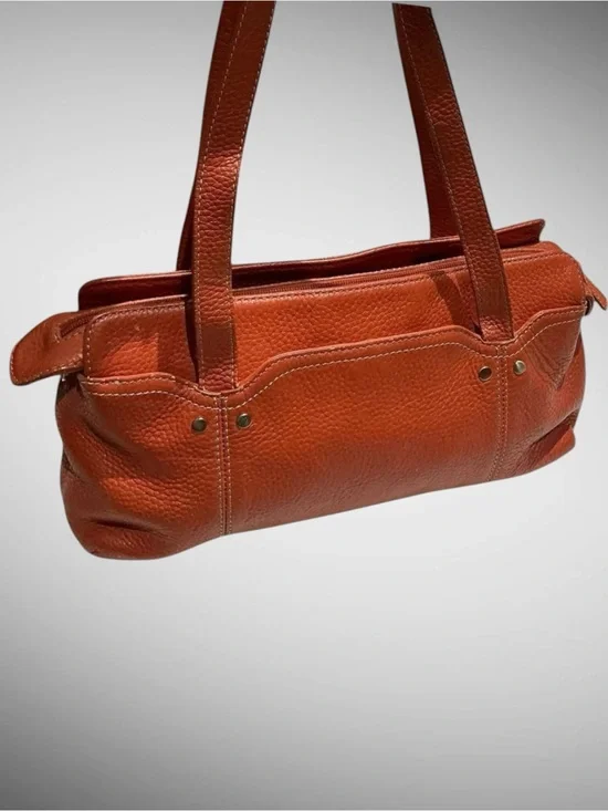Bandolino Y2K Italian Leather Shoulder Bag Cognac Brown Vintage