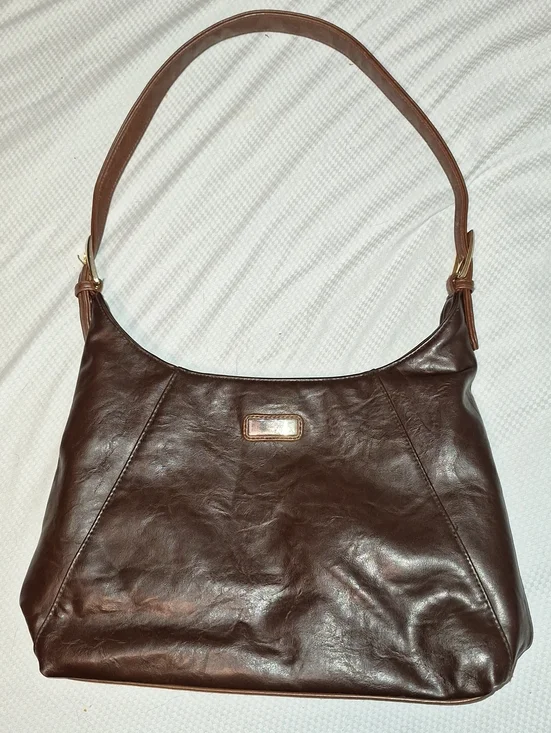 MODANI Dark Brown Simulated Leather Shoulder Bag