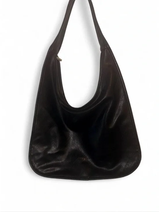 Classic Black Leather Shoulder Bag