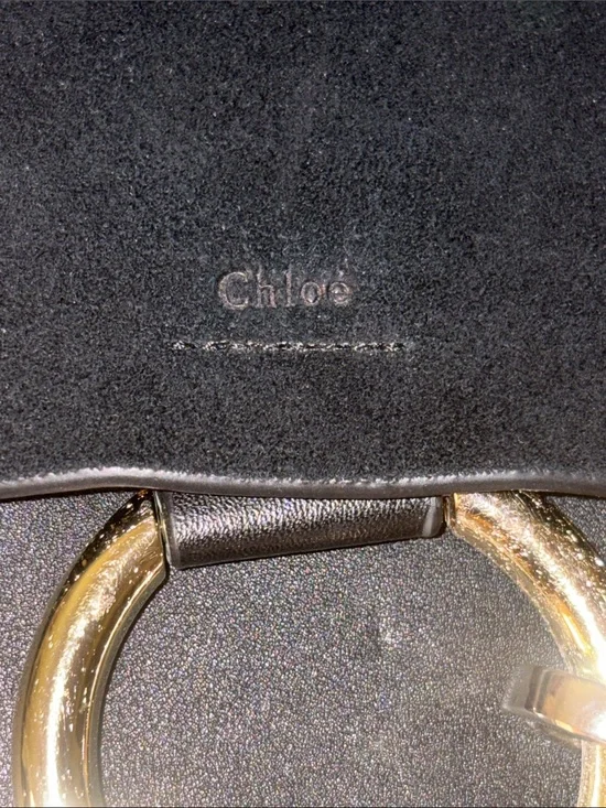 Chloé Black Leather Shoulder Bag with Gold Hardware