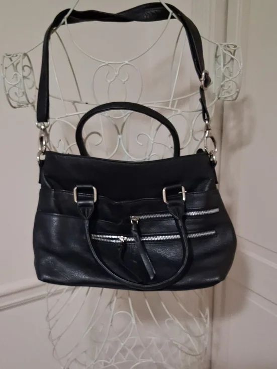Black Women's Shoulder Bag with Double Handles