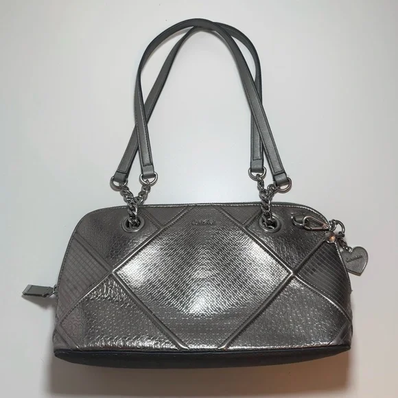 Calvin Klein Silver Metallic Embossed Bag