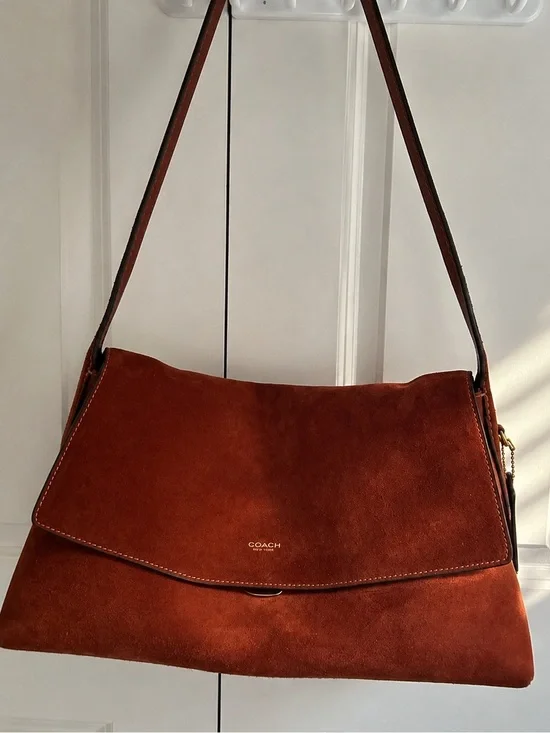 Coach Suede Shoulder Bag in Rust
