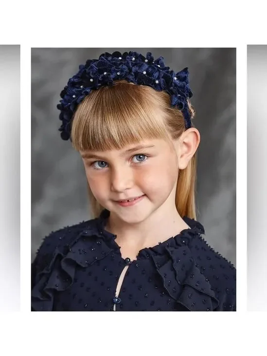 Girls Velvet Floral Headband