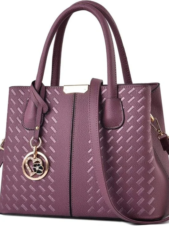 Women's C Purple 2 Shoulder Tote Bags Top Handle Satchel Purses and Handbags
