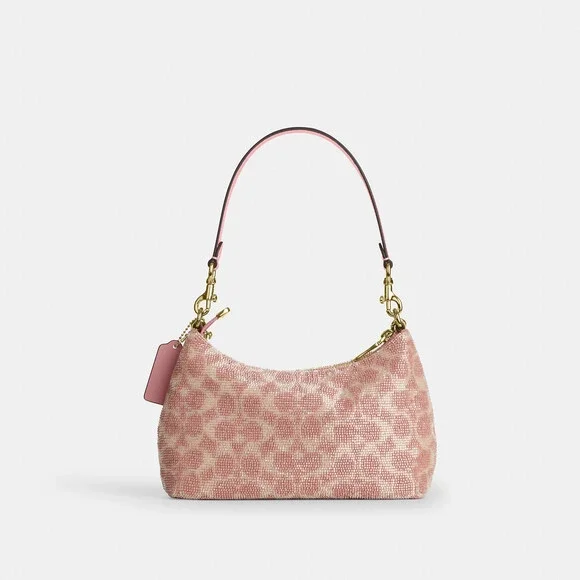 Coach Teri Shoulder Bag In Signature Beaded Satin NWT
