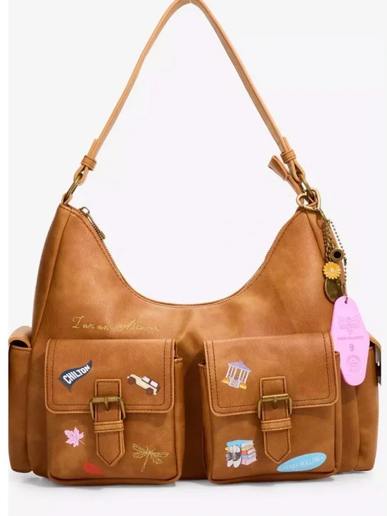 Gilmore Girls Y2K Autumn 🍂 Tan Shoulder Hobo Bag with Front Pockets