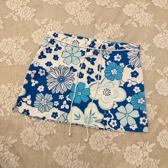 Tracy Evans Limited Blue Floral Mini Skirt Size 5