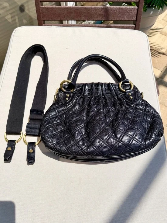 Marc Jacobs Vintage Black Quilted Leather Cecilia Satchel Resort 2007