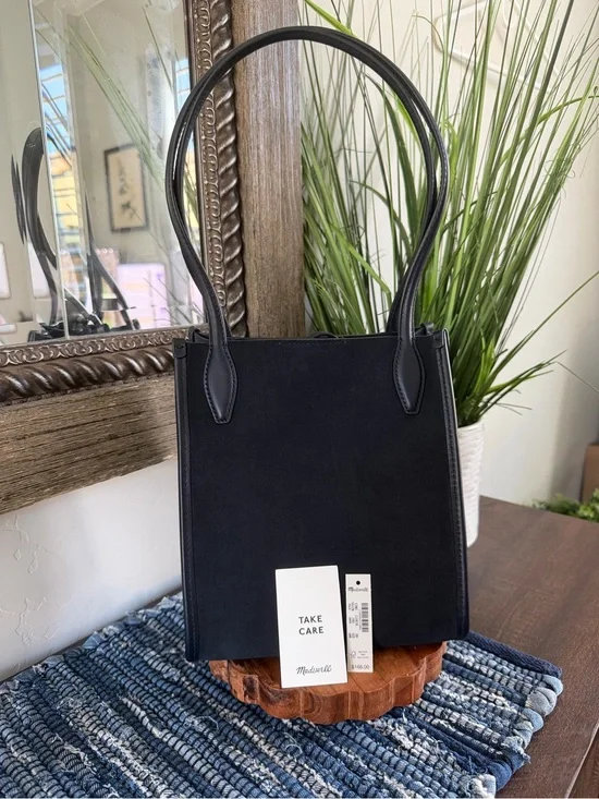 Madewell Lexington Small Tote Suede Juniper Berry Navy NWT $168 NZ759
