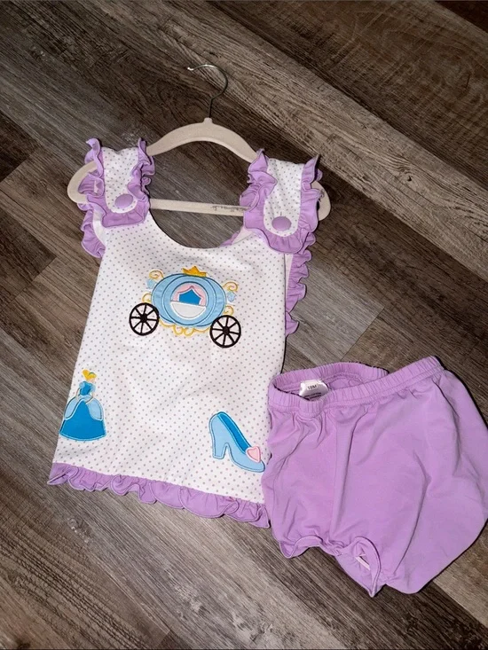 Girls' Lilac Ruffle Tank Top & Bloomers Set - Princess Carriage