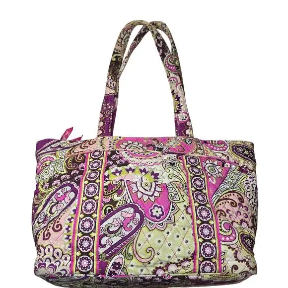 Retired Vera Bradley Very Berry Paisley Pattern Tote Bag Purse