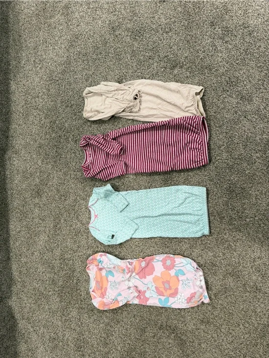 Kids Swaddle Set - Pastel Pink Floral, Mint, Striped & Cream