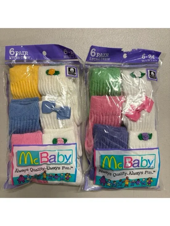 Vintage McBaby by McDonald’s Baby Socks Lot of 2 Packs 6-24 Months NWT USA
