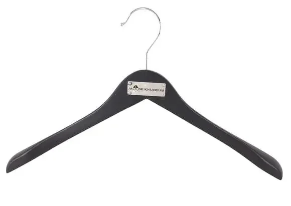 Moose Knuckles Heavy Duty Wooden Coat Hangers Set of 4 Black