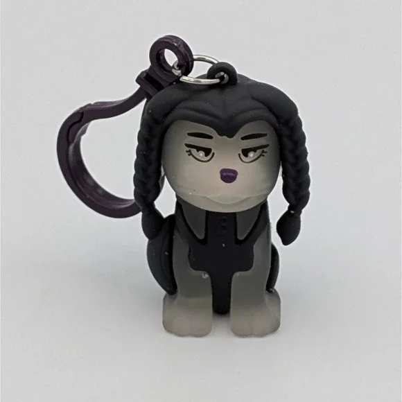 Wednesday Addams Dog Keychain U Crew Black Grey Goth Bag Charm Backpack Clip Toy