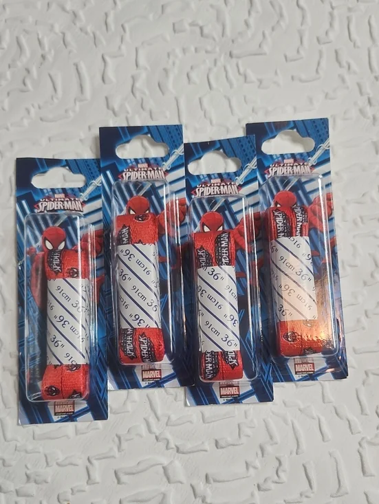 Marvel Ultimate Spider-Man Red Shoe Laces 4 Packs 36 Inched