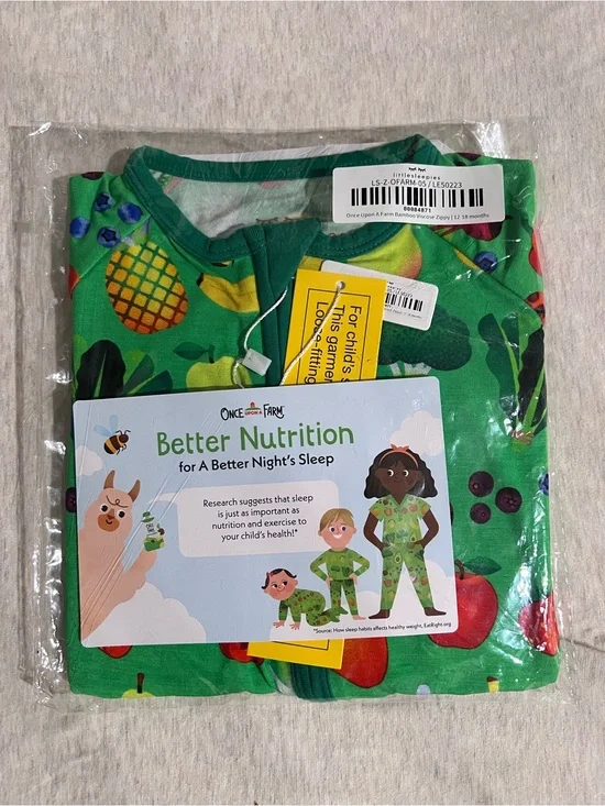 Little Sleepies Green Fruit-Print Kids Pajama Set
