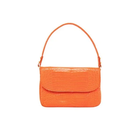 Maria Oliver Luisa Purse Shoulder Bag Womens Orange Crocodile Leather Clutch