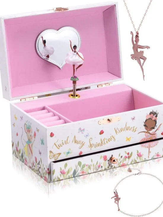 The Memory Building Co Black Ballerina Musical Jewelry Box Plays Classic Melody,