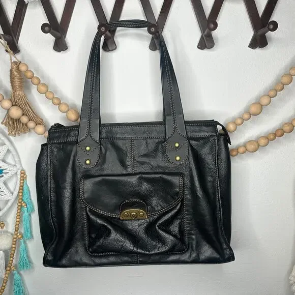 Fossil Black Leather Shoulder Bag