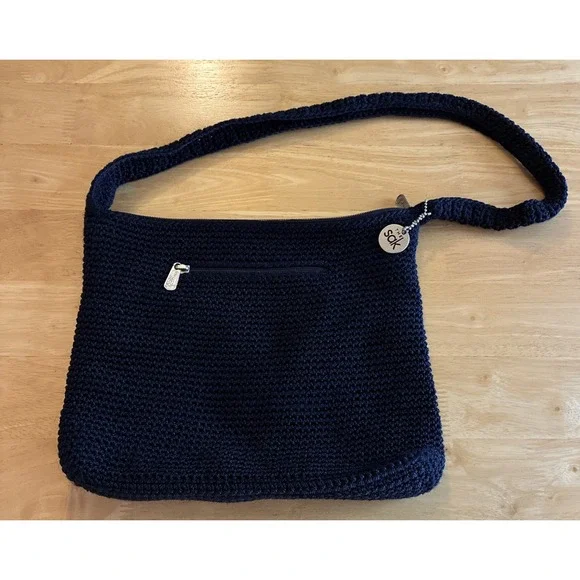 The Sak Midnight Blue Crochet Shoulder Bag Boho Bohemian